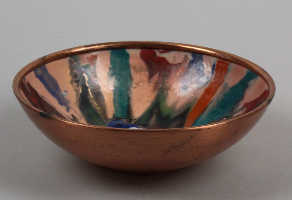 Sagitta mid-century kom met vogel koperemaille kopen? Bied vanaf 14!