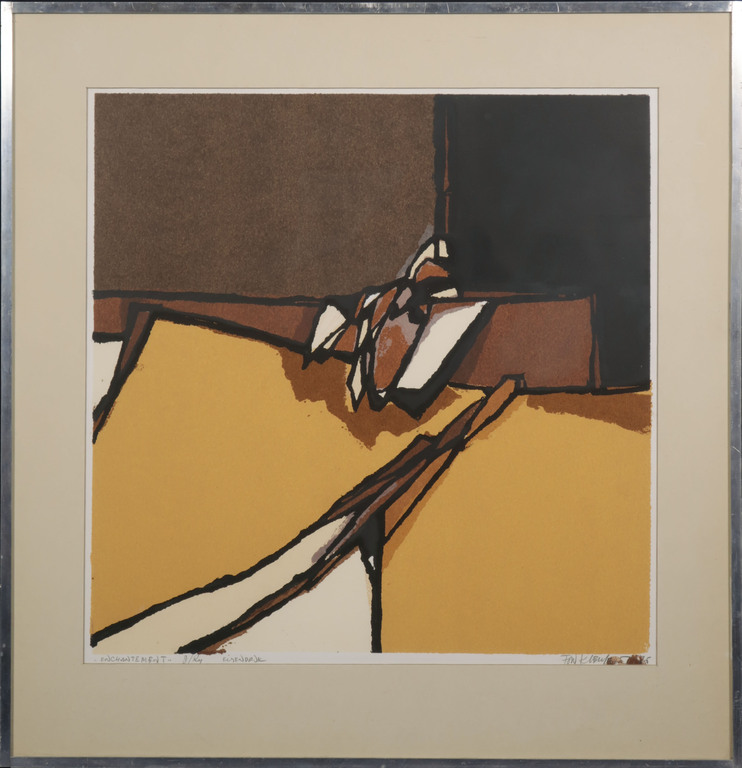 Fon Klement: Boardsnede, Echantement - Ingelijst verkocht voor € 90!