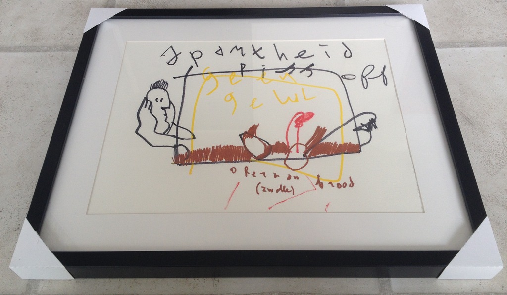 Herman Brood - originele tekening - viltstift op papier / ingelijst kopen? Bied vanaf 1!