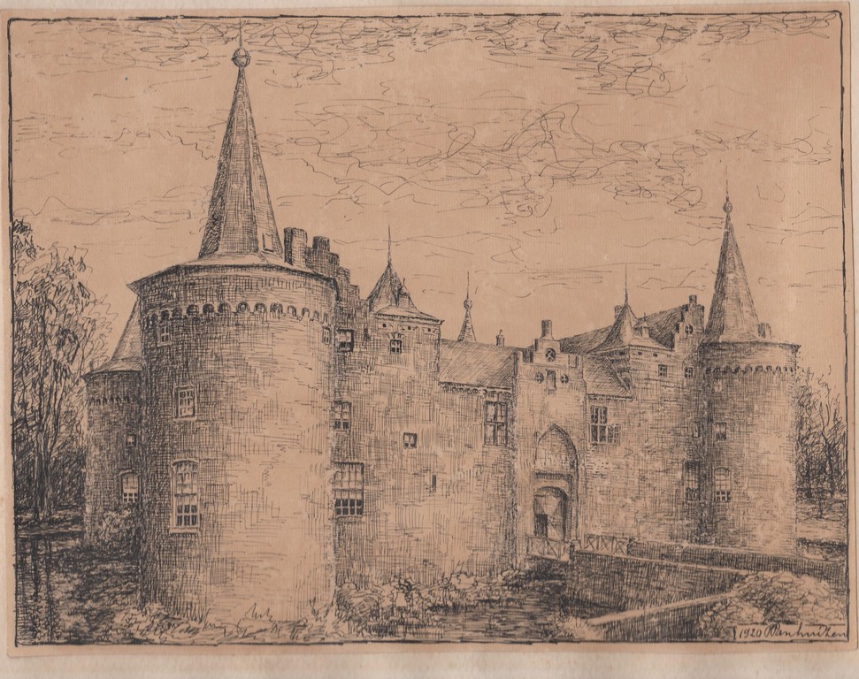 Piet Panhuizen tekening kasteel Helmond 1920 verkocht voor € 90!