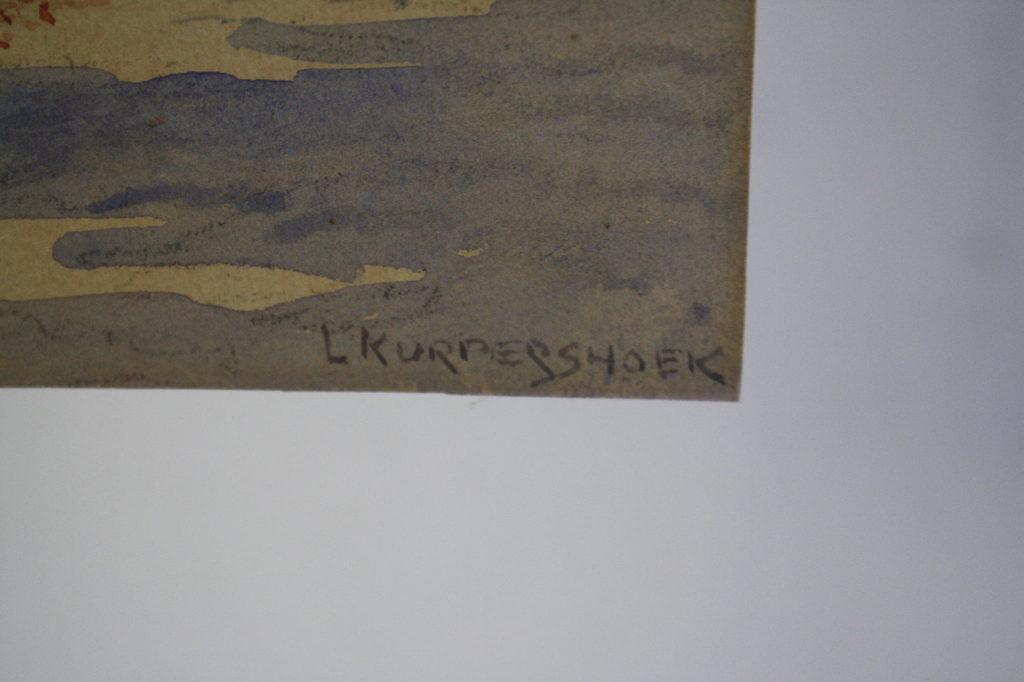 LEO KURPERSHOEK  - AQUAREL STADSGEZICHT kopen? Bied vanaf 1!