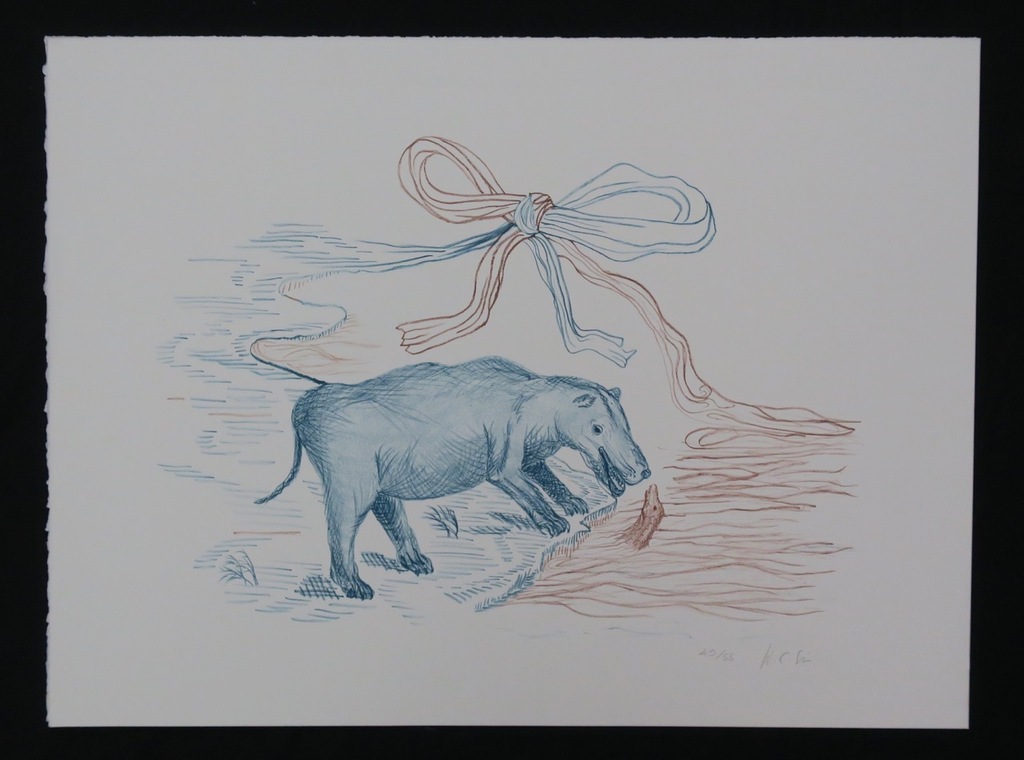 Lot met 2 werken van Helen Frik: Litho, Wildebeesten, Spookjes kopen? Bied vanaf 1!