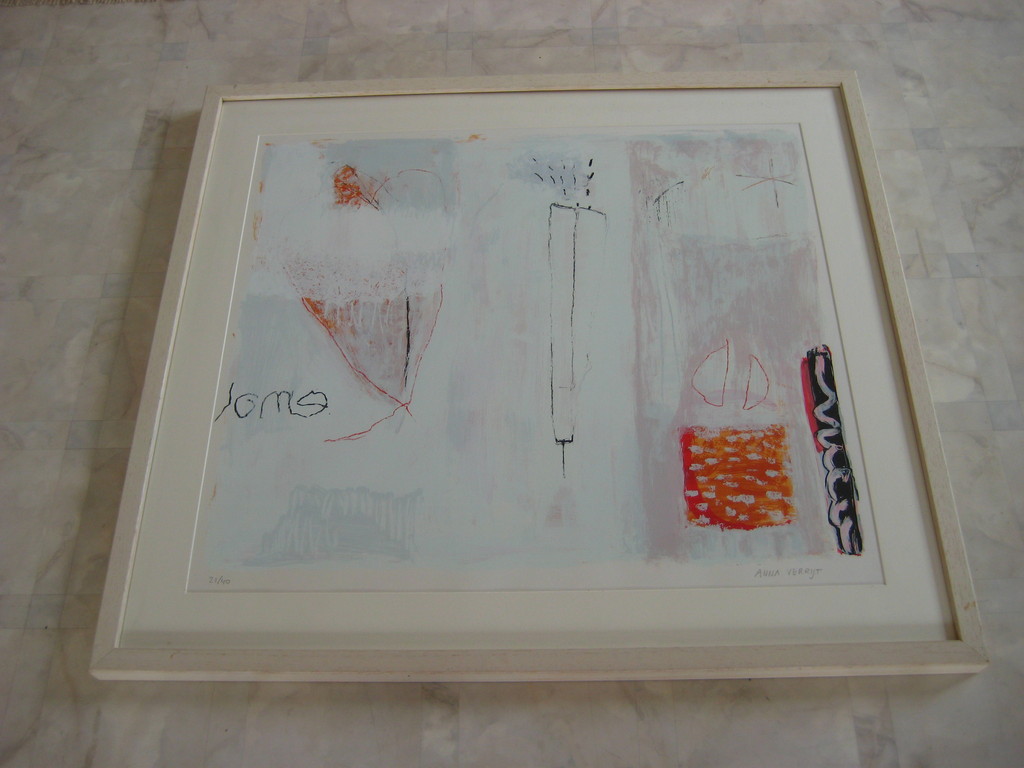 Anna Verrijt (1951-). Zeefdruk. Zonder titel. Groot! verkocht voor € 75!