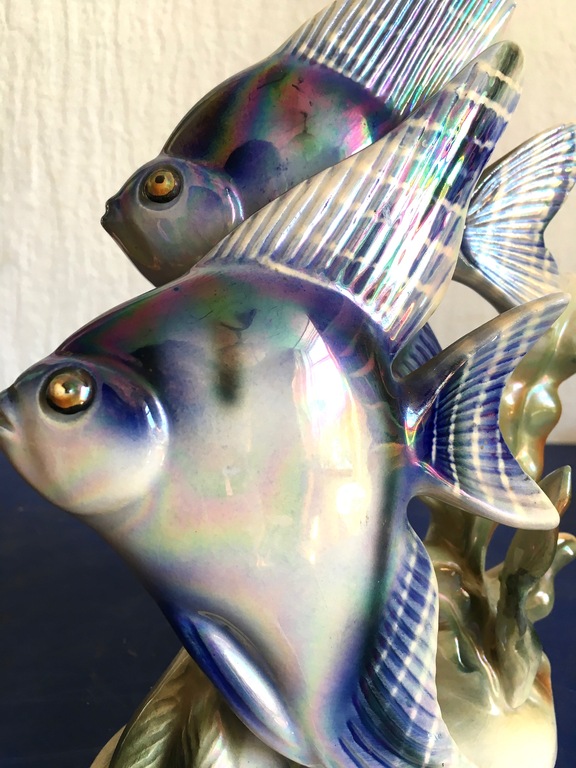 Groot Polychroom vissen vormstuk - JEMA keramisch Atelier Maastricht -1950's kopen? Bied vanaf 9!