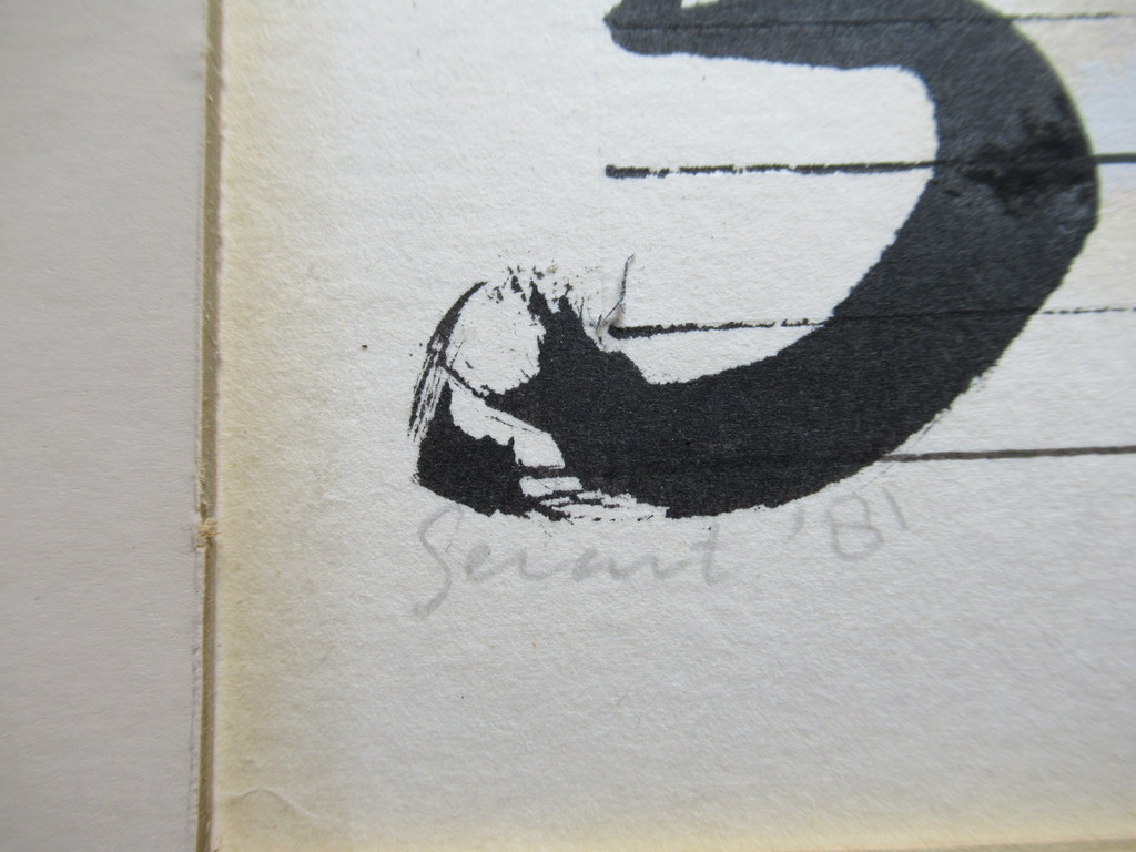 Onbekende kunstenaar: collage en verf, muziekschrift kopen? Bied vanaf 1!