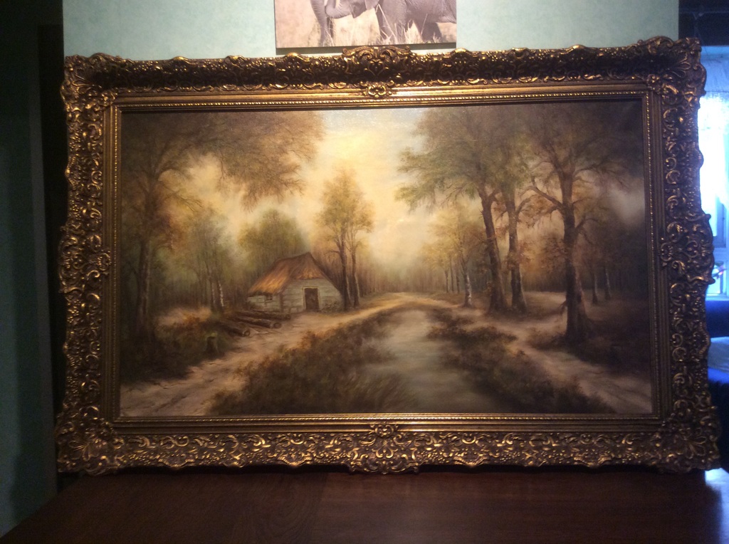 Schilderij van een bos met huisje kopen? Bied vanaf 1!