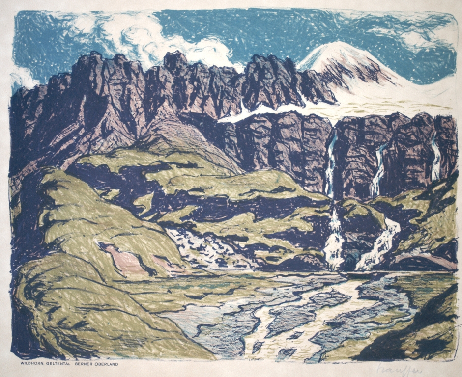 Fred Stauffer - kleurenlitho - Berner Oberland kopen? Bied vanaf 20!