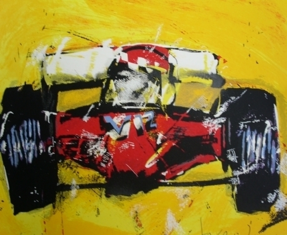 Ferrari V12 Formule 1, nummer: EA, 98 x 112cm, Herman Brood kopen? Bied vanaf 550!