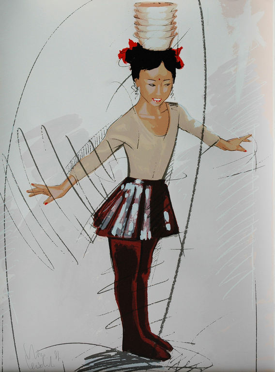 Nico Vrielink - Meisje met Schalen - gesigneerde zeefdruk - oplage: 150 - 1987 verkocht voor € 75!