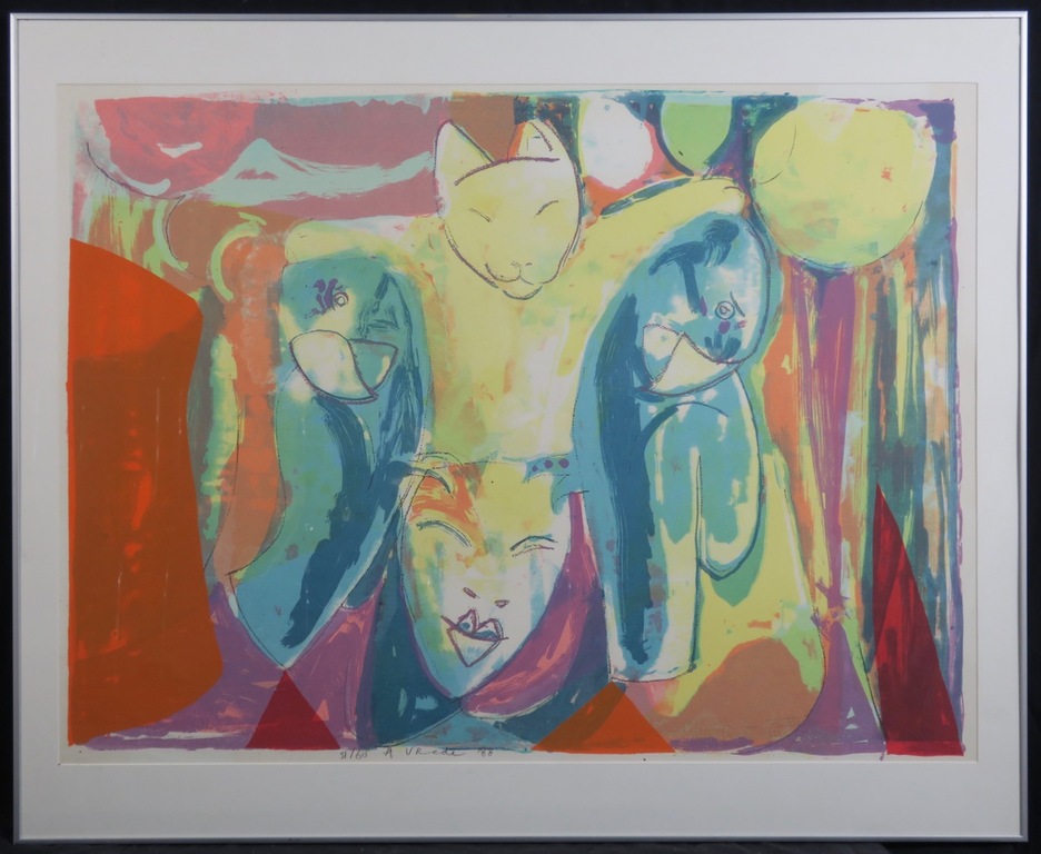 Anton Vrede: Zeefdruk, Vos - Ingelijst (Groot) kopen? Bied vanaf 50!