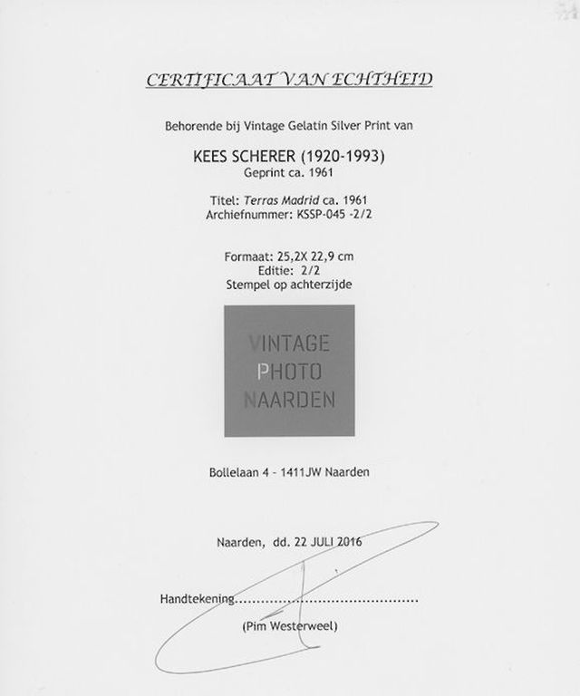 Kees Scherer - vintage gelatine zilver print op barietpapier - Spanje kopen? Bied vanaf 50!