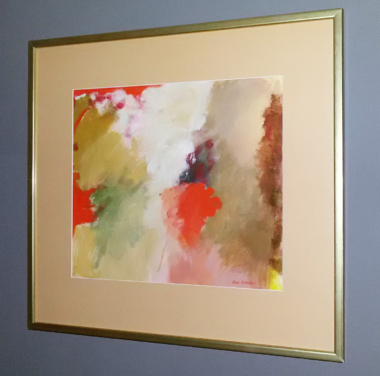 Hans Barends - Abstracte voorstelling, gouache (mooi ingelijst) kopen? Bied vanaf 1!