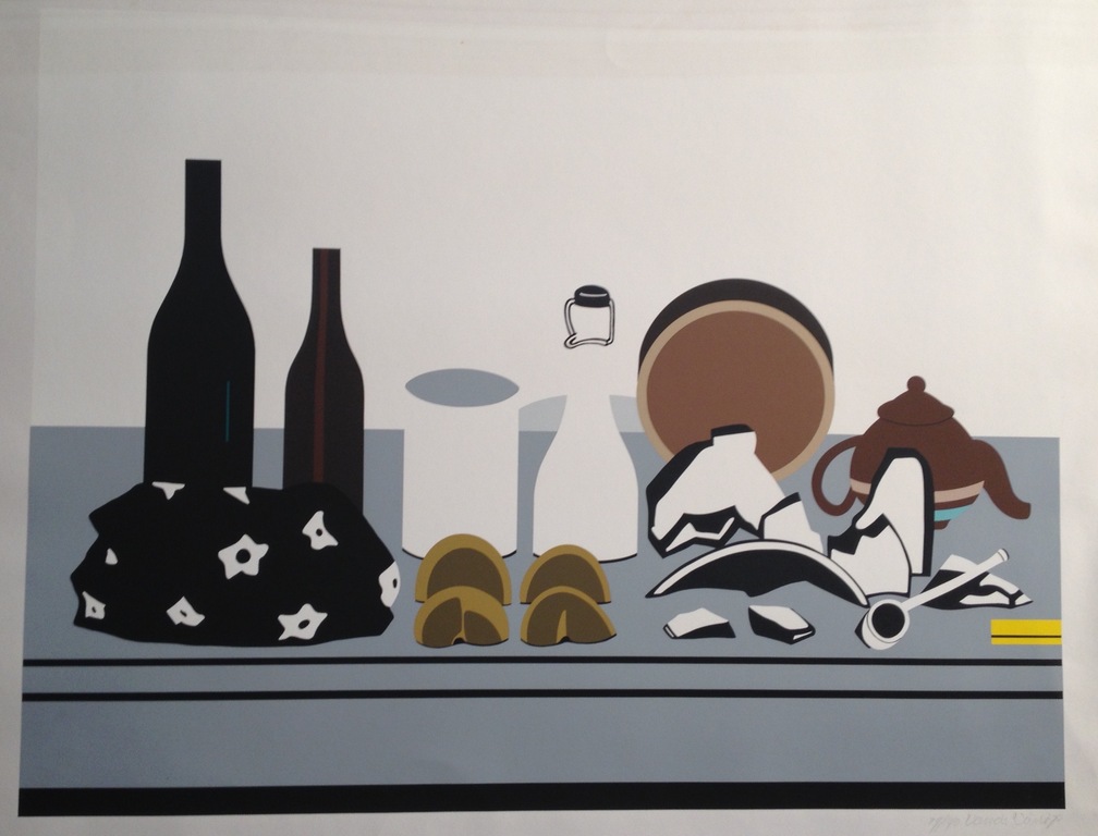 Rudi van de Wint, zeefdruk, "Verstoring van de driehoek compositie", 1973 kopen? Bied vanaf 39!