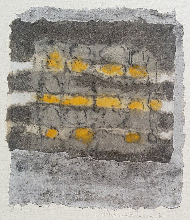 Louis van Doornum - Abstracte compositie, gemengde techniek verkocht voor € 50!