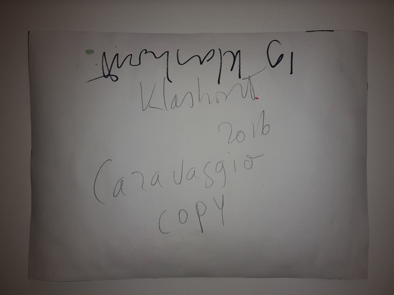 Peter Klashorst - gemengde techniek op aquarel papier - Caravagio copy kopen? Bied vanaf 70!