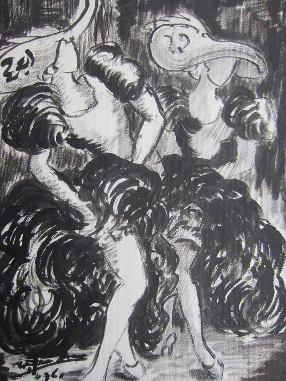 WIM JURCKA  AQUAREL CAN-CAN 1961 verkocht voor € 60!