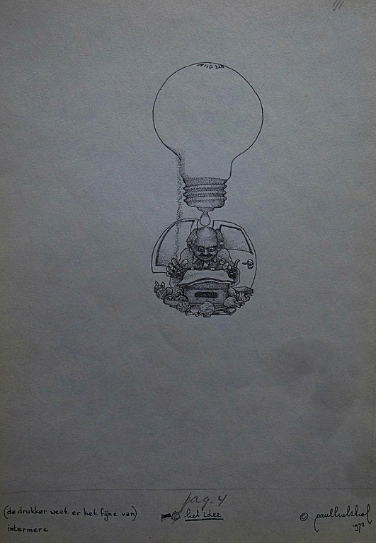 Paul Hulshof - tekening: Het idee - 1972 kopen? Bied vanaf 1!