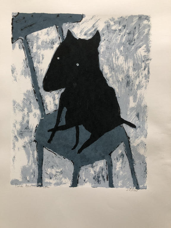 Peter Bastiaanssen - Lot van 2 zeefdrukken black dog kopen? Bied vanaf 79!