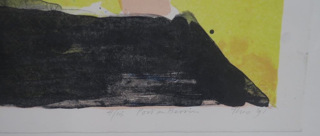 Theo Elfrink: Litho, Port en Bessin II - Ingelijst  kopen? Bied vanaf 20!