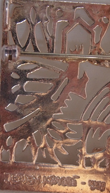 Jeroen Krabbe - Zilveren broche 1e gehalte zilver beperkte oplage kopen? Bied vanaf 47!