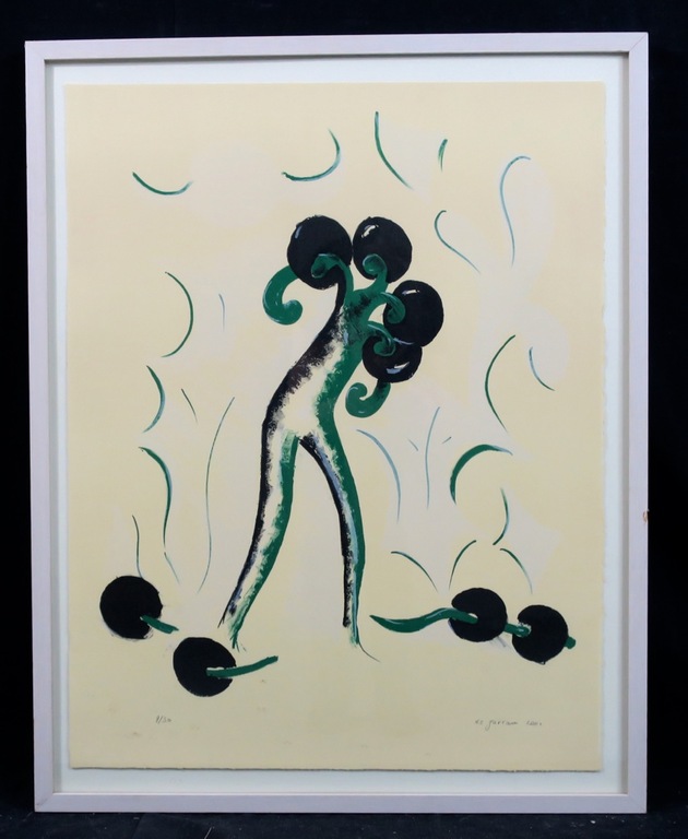 Nour -Edinne Jarram: Litho, Zonder titel - Ingelijst kopen? Bied vanaf 35!