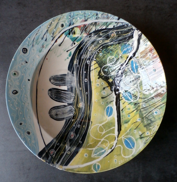 Kantcho Kanev - Keramiek kom 3 - 2001 verkocht voor € 50!