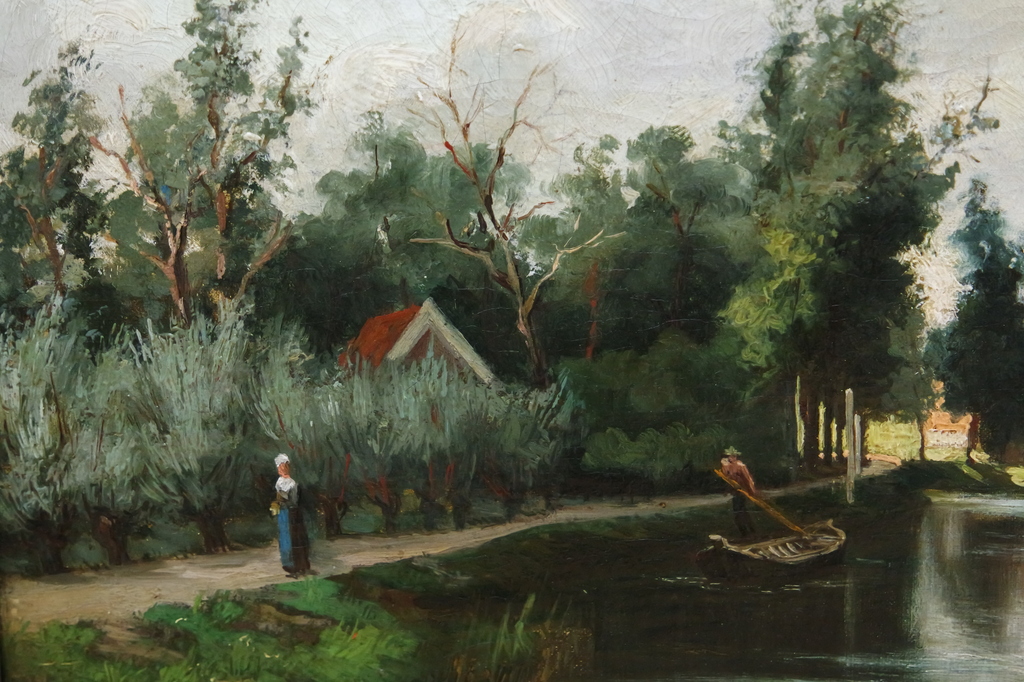 Jan Hillebrand WIJSMULLER (1855-1925) - olieverf op doek- landschap met zeilboot kopen? Bied vanaf 599!