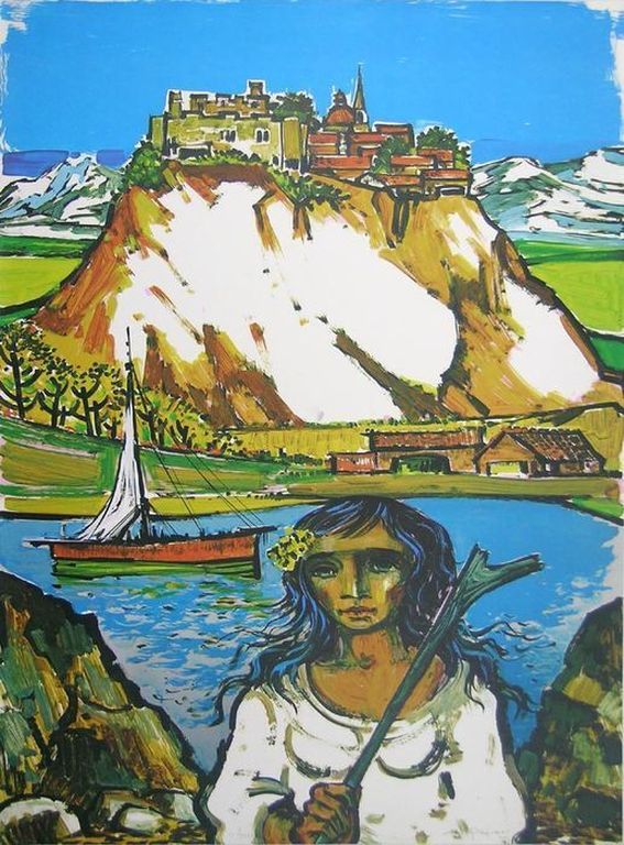 Jorge Dumas - Italian Landscape - handgesigneerde lithografie - oplage 300 ex. kopen? Bied vanaf 1!