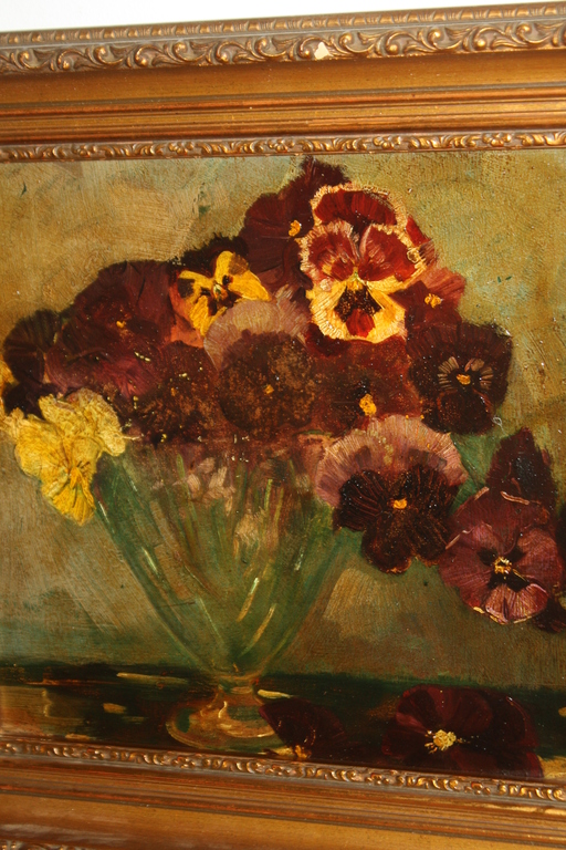 BLOEMENPRACHT - PAARSE VIOOLTJES IN GLAZEN VAAS kopen? Bied vanaf 1!