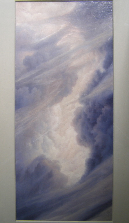 Johfra - Wolkenpartij - Olieverf op schilderscarton kopen? Bied vanaf 500!