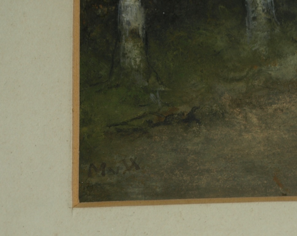 Monogram MvW : Olieverf op papier, Landschap – Haagse School? - ingelijst  kopen? Bied vanaf 1!