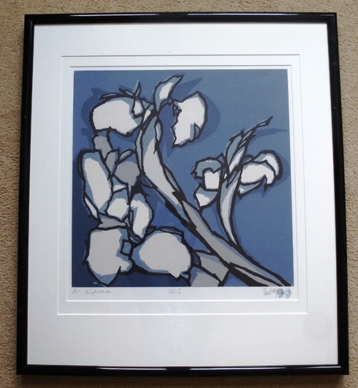 Fon Klement, ingelijste boardsnede: Iris, handgesigneerd kopen? Bied vanaf 250!