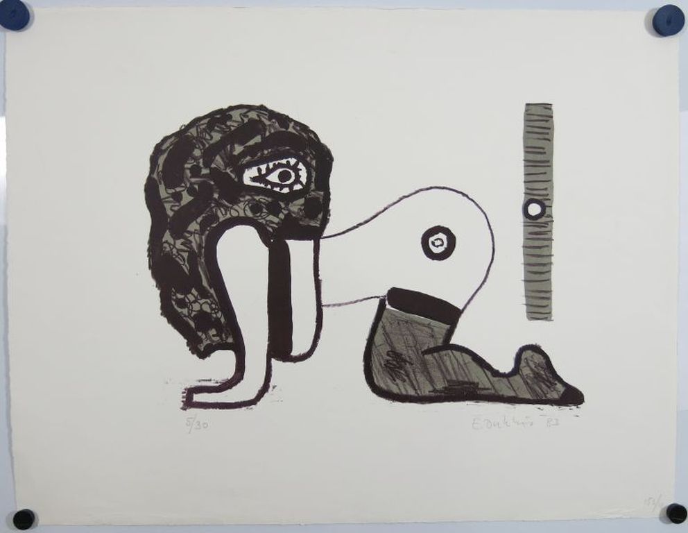 Ed Dukkers: Litho, Erotische pose verkocht voor € 50!
