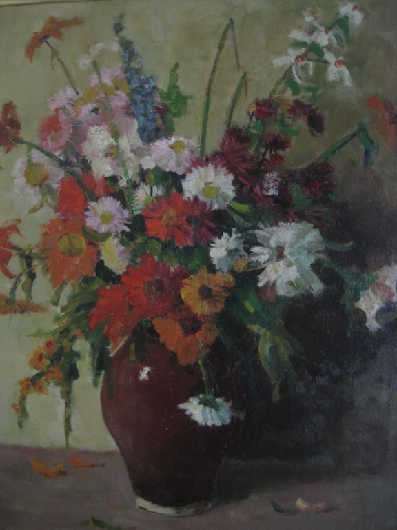 Imponerend en GROOT bloemenstilleven olieverf/doek Jan den Hengst 1904-1983 kopen? Bied vanaf 1!