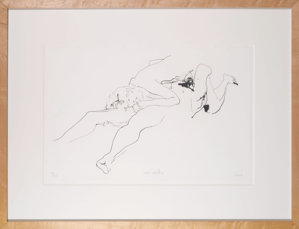 Sam Drukker: Litho, Liggend V - Ingelijst verkocht voor € 120!