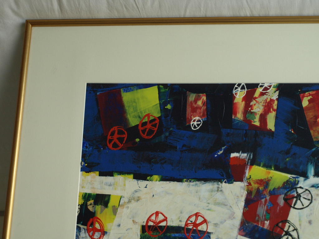 Willem van Scheijndel : Acrylverf – Wielen – gesigneerd & ingelijst – 1995 kopen? Bied vanaf 100!