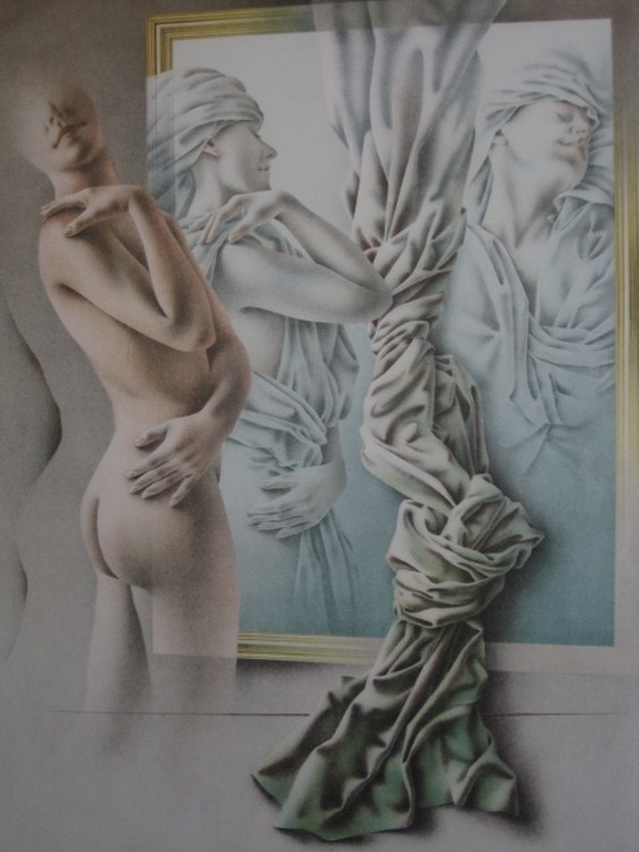Groot Realistisch werk van Poen de Wijs (1948-2014) Lithografie "Song of Songs"  verkocht voor € 104!