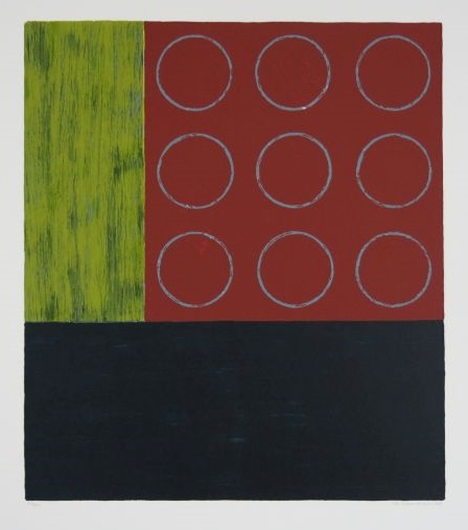 Bert Loerakker: Zeefdruk, Compositie (rood/zwart) kopen? Bied vanaf 1!