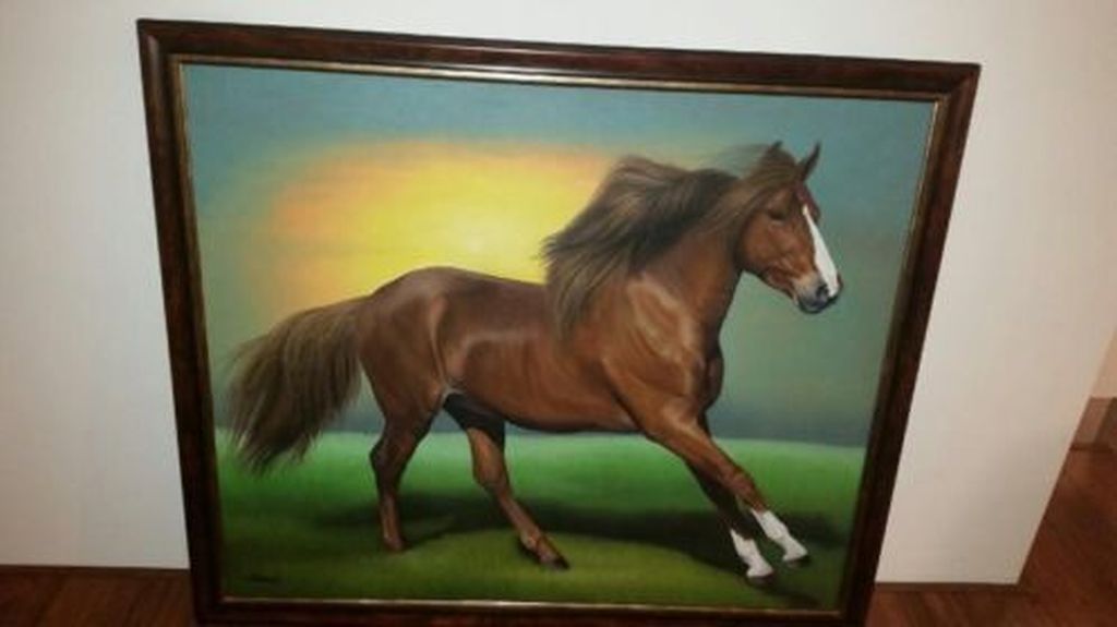 Paard Portret, Olieverf - Gesigneerd en ingelijst 118 x 98 kopen? Bied vanaf 350!