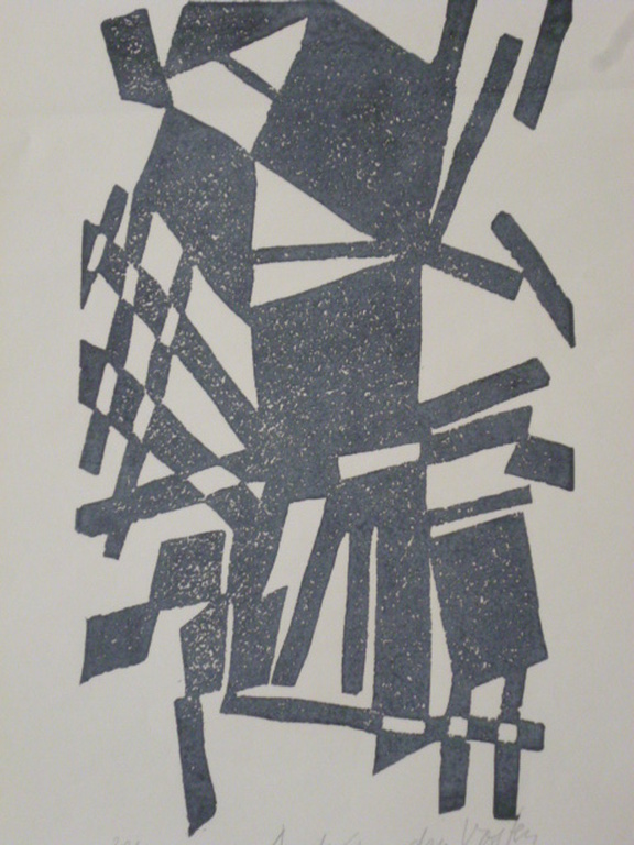 André van der Vossen - linosnede - Creatie 2 kopen? Bied vanaf 50!