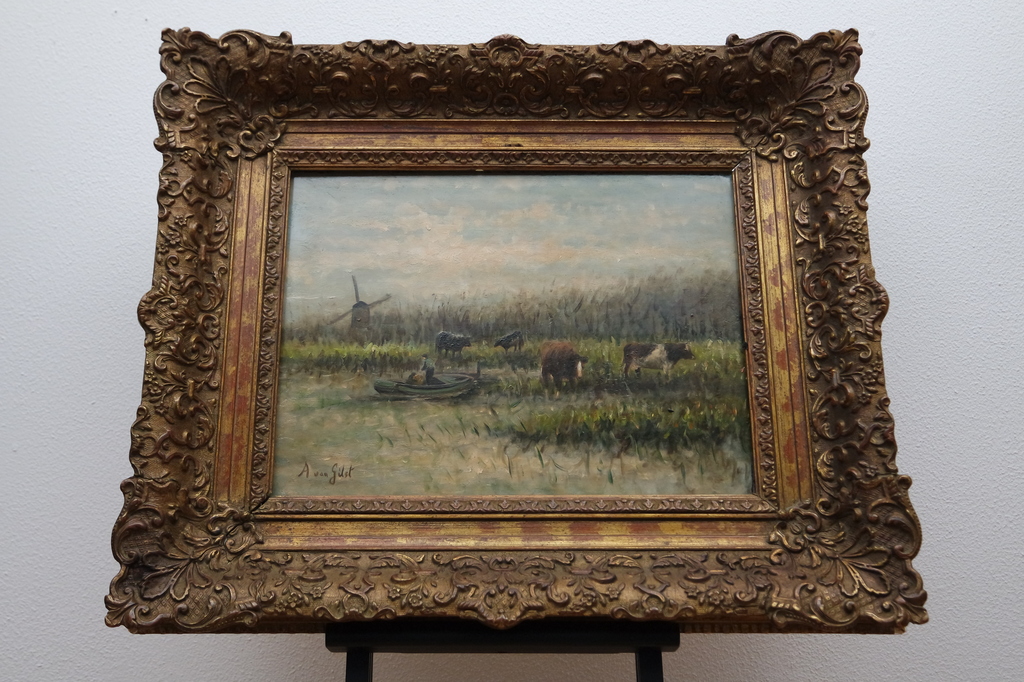 Arnout van Gilst - olieverf op paneel - landschap met koeien kopen? Bied vanaf 295!