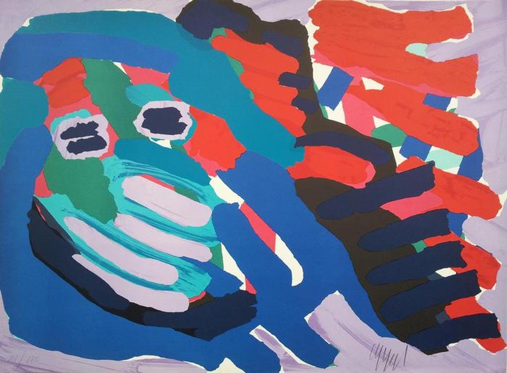 Karel Appel: 'Another Blue Head Again' Handgesigneerde kleurenlithografie 1978 kaufen? Bieten Sie von 500!