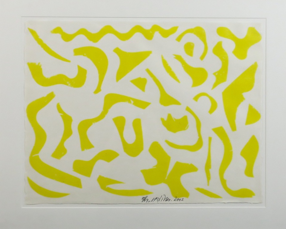 Carel Visser: Houtsnede op rijstpapier, Zonder titel (geel) kopen? Bied vanaf 100!