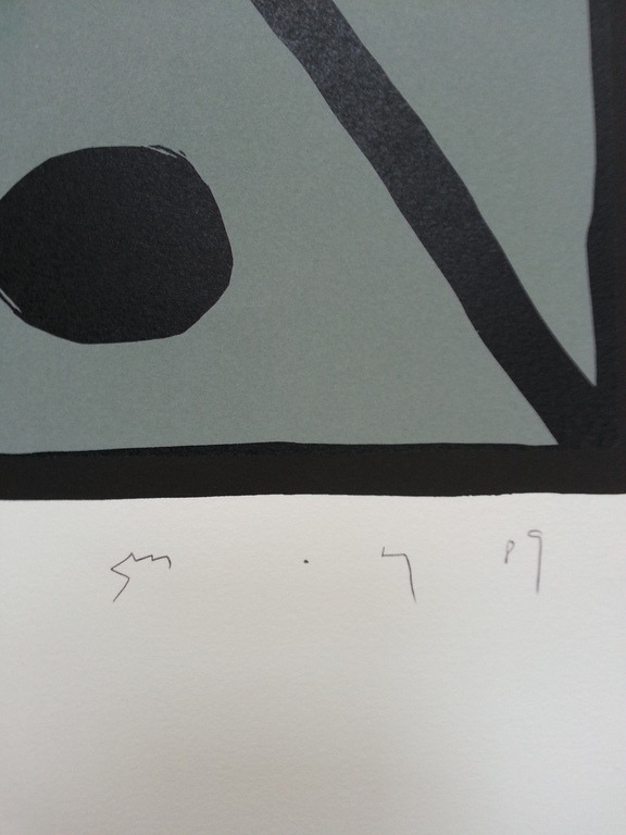 kunstenaar onbekend, wel gesigneerd, zeefdruk op papier, titel;  kopen? Bied vanaf 20!