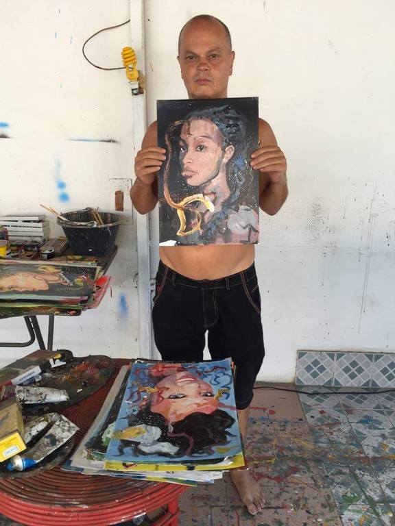 Peter Klashorst - Mtwapa girl - gemengde techniek op papier - gesigneerd kopen? Bied vanaf 135!