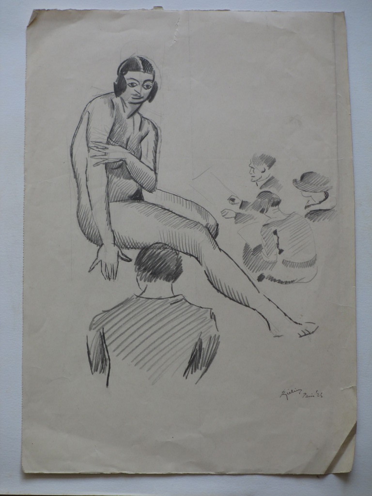 Herman Bieling, Model in de Tekenklas, Tekening 1925 kopen? Bied vanaf 1!