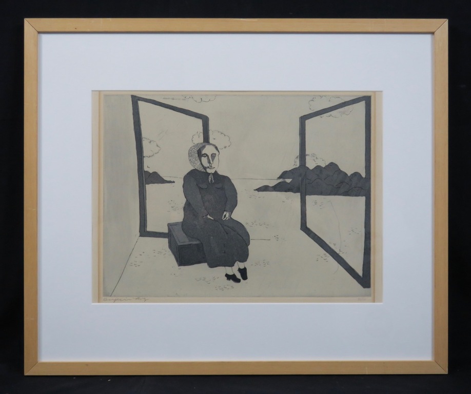 Benjamin Levy: Ets, The grandmother that I never met - Ingelijst verkocht voor € 60!