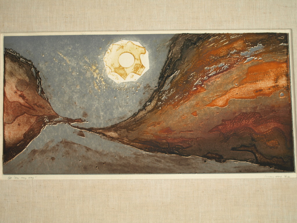 Kees Hos – Ets en aquatint – On my Way - Gesigneerd - 1962 – 63 x 40 cm verkocht voor € 60!