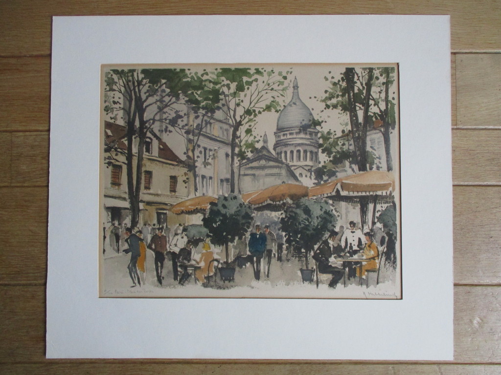 Roger Hebbelinck: kleuren litho, Place du Tertre Paris kopen? Bied vanaf 1!