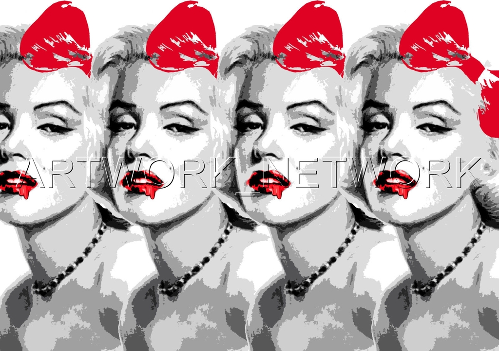 Large Print Painting "4 Drip Monroe" Signed Numbered A/P or 1 to 100 with COA kopen? Bied vanaf 1!